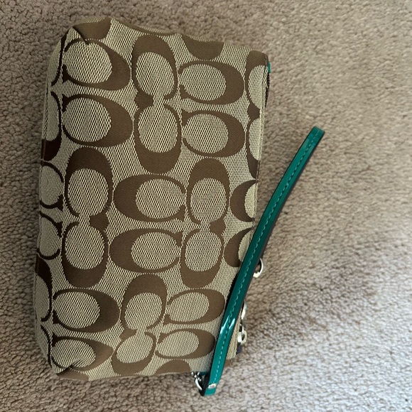 Coach Brown and Green Wristlet - Picture 2 of 2